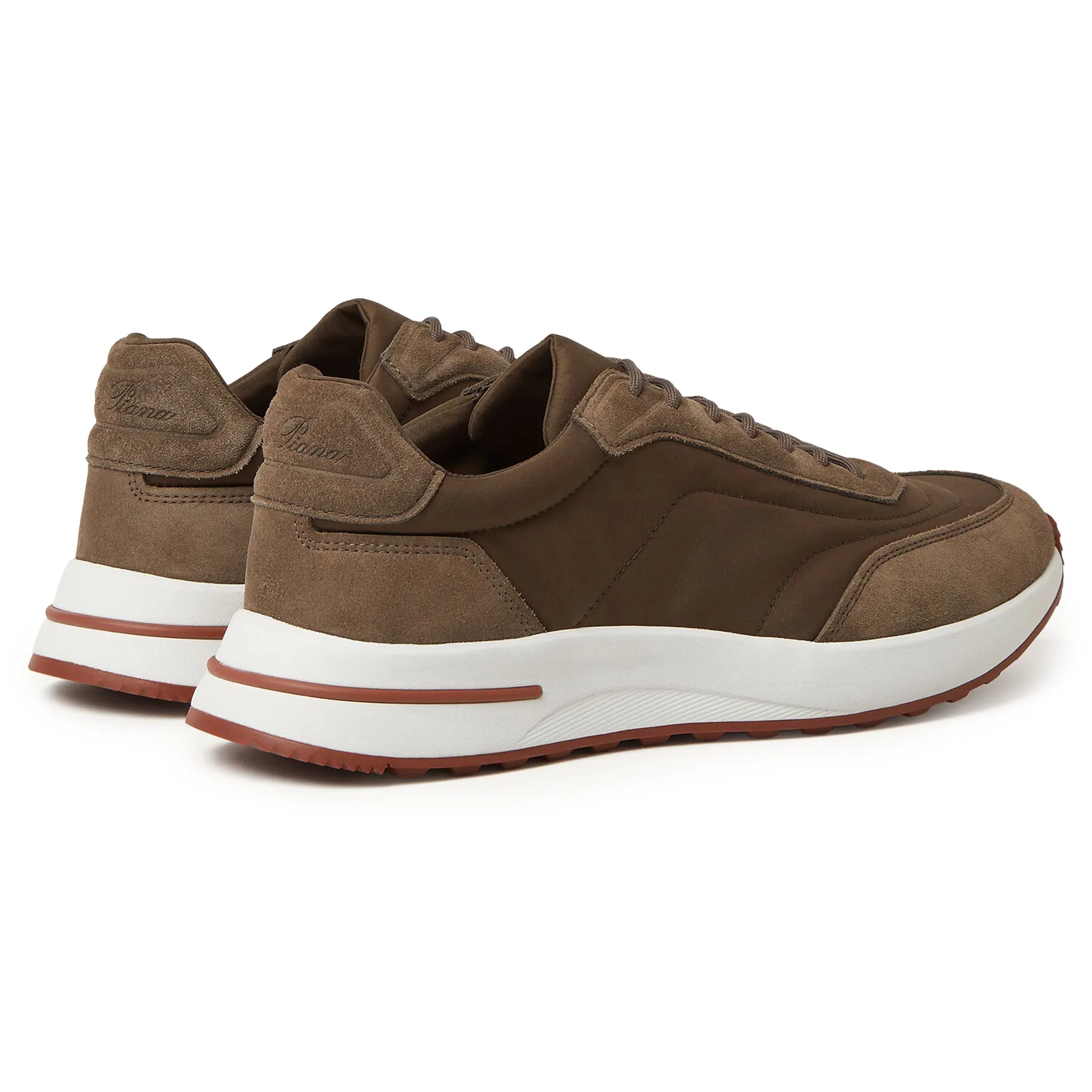 Back Side View Of Loro Piana Week End Walk Sequoia Sneaker FAP9780_H687